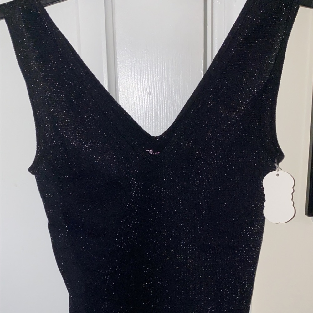 Luzette Black Sparkly Bodysuit